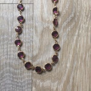 Layering Necklace with Purple Austrian Crystal